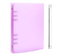 BAOFALI Funda para carpeta A5 de 6 anillas, PVC suave y transparente para cuaderno recargable, superficie mate para almacenamiento de sellos y troqueles (morado)