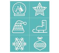 BAOFALI Plantillas temáticas de Navidad, 8.5 x 11 pulgadas, autoadhesivas, reutilizables, de malla de seda, para pintar sobre madera, lienzo, papel, tela, paredes, muebles, manualidades, decoración