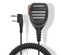 BAOFENG Altavoz de micrófono UV-5R SQ26 SQ27 Micrófono de mano a prueba de lluvia Actualización del micrófono BF original para GMRS Ham Radio 2Pin K Mic compatible con UV-82 UV-S9 BF-F8HP (gris-Dual