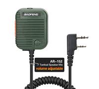 BAOFENG AR-152 - Altavoz táctico con micrófono de Hombro y Volumen, Ajustable, Grado Militar, Altavoz portátil UV-5R UV-82 BF-888S RETEVIS TYT Pxton BTECH Kenwood Radios