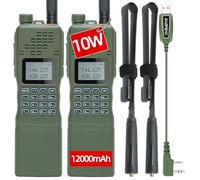 Baofeng AR-152 - Radio de mano de 10 W de largo alcance, recargable, grado militar, UV-5R, radio bidireccional con antena táctica y cable de programación, walkie talkies