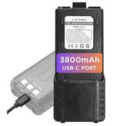 BAOFENG Batería extendida BL-5L con puerto de carga USB-C, compatible con UV-5R UV-5RTP UV-5R 8W UV-5R+ Plus UV-5G UV-5G Pro GT-5R GT-5R GT-5R Pro, paquete original, negro