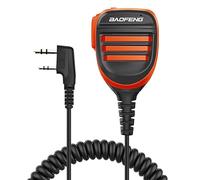 BAOFENG BF-F8HP - Altavoz de micrófono dual PTT de mano, impermeable, actualización del micrófono BF original para radioaficionado GMRS de 2 pines, K, naranja, compatible con UV-K5 UV-82 UV-S9 Plus UV