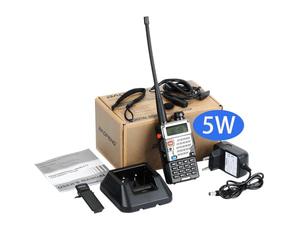 BAOFENG BF UV-5RE Upgraded Version 5Watt Dual Band Two-Way Radio (144MHz-146MHz VHF & 430MHz-440MHz UHF) Includes Full Kit, Black (Black)
