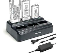 BAOFENG Cargador UV5RM de seis vías para estación de carga rápida AR-5RM/UV5RH Multi Unit con protección de sobrecarga y luces LED, ahorro de espacio Walkie Talkie y base de carga de batería