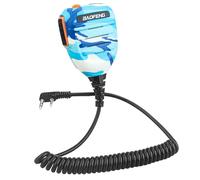 BAOFENG Micrófono de radio, micrófono de policía de hombro remoto UV-5R BF-F8HP 5RM UV-21R K5PLUS UV-17R TIDRADIO TD-H3 TD-H8 Quansheng UV-K5 walkie Talkie Micrófono de altavoz de mano (azul camuflaje