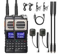 BAOFENG Rradiso UV-25 Tri-Power, Largo Alcance, 10 W, Receptor multibanda UHF/VHF/FM, batería de 5200 mAh, Antena táctica de Cuello de Cisne, Altavoz, micrófono, Cable de programación, Paquete de 2