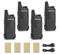 Baofeng T22 Walkie Talkie Set, 16 canales PMR446, radio portátil recargable de 1500mAh con USB-C, radio de mano portátil para hostelería, hotel, almacén y obra (paquete de 4)