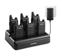BAOFENG T22 Walkie-talkies, Portátil bidireccional PMR Radio 16 Canales con batería de 1500 mAh, Radio portátil Recargable con Cargador de 6 Puertos, Ideal para hoteles y restaurantes(Paquete de 6)