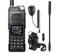 BAOFENG UV-25 Plus 12W GPS Walkie Talkie, Radioaficionado portátil, Receptor multibanda bidireccional de Largo Alcance 5200 mAh batería, Puerto USB-C, 2" Color Pantalla, 1000 Canales