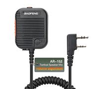 Baofeng Walkie Talkie - Micrófono de Mano de Grado Militar AR-152 con Volumen Ajustable, micrófono de Hombro para Radio bidireccional BaoFeng DM-32 UV-32 AR-152 UV-5R BF-F8HP Pro UV-S9 Plus