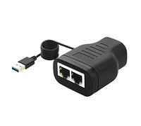 BaoFufc 1 a 2 vías RJ45 LAN Ethernet cable de red hembra divisor adaptador de red de 1 a 2 cables RJ45 1 macho a 2 x hembra LAN Ethernet conector