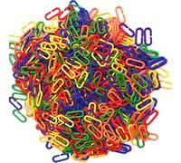 BaoFufc 300 piezas de cadena de juguete para loros con clips en forma de C, ganchos de arco iris, jaula de pájaros, juguetes en C para jaulas pequeñas, accesorios de decoración, eslabones de cadena,