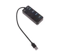BaoFufc Adaptador USB 3.0 de 4 puertos USB 3.0 de velocidad, divisor USB, conector convertidor de cable con interruptores para portátiles y unidades USB