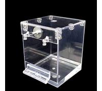 BaoFufc Bañera colgante mejorada para pájaros, cubo de baño para ducha, cuenco para el hogar, caja colgante para jaula para pájaros pequeños, baño para jaula, transparente