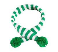 BaoFufc Bufanda de punto de Navidad para gato, collar a rayas, disfraz de perro con pompón, suave para gatos y cachorros, collar de gato verde/rojo