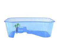 BaoFufc Caja de vivero de tortuga, acuario para cría, caja de hábitat, caja de alimentación de tortuga, caja de alimentación de alimentos con plataforma para tomar el sol, rampa, accesorios de acuario