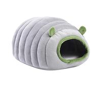 BaoFufc Cama para hámster escondites y casas de felpa para animales pequeños, cueva para nido de mascotas, lindo hogar cálido para erizos, fácil de limpiar, cama cálida para hámster, gris