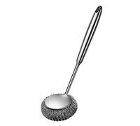 BaoFufc Cepillo estropajo de acero inoxidable con mango de metal para ollas, sartenes, parrillas, barbacoa, cepillo para asar, quitar la suciedad, accesorio de taladro
