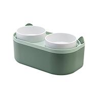 BaoFufc Comedero para gatos de doble tazón con estuche de almacenamiento, cuenco elevado para agua para gatos, cuencos dobles, contenedor de alimentos para gatos, perros, comedero para mascotas