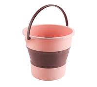 BaoFufc Cubo plegable con asa, cubo portátil plegable para actividades al aire libre, contenedor de agua portátil para camping, color rosa