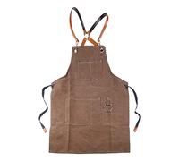 BaoFufc Delantal de chef ajustable con espalda cruzada con babero para hornear, correa ajustable y bolsillos grandes, delantales de trabajo para mujer con bolsillos, color verde militar