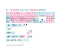 BaoFufc Elegantes teclas Acid House PBT Dye Subb 137 para teclas Sweet Girl Altura para MX64/68/84/87/96/98/104/108 teclas de porcelana azul y blanca PBT Keycap Dye Subb