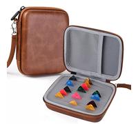 BaoFufc Estuche para púas de guitarra, bolsa de almacenamiento para accesorios de guitarra con 15 púas de guitarra, caja de almacenamiento portátil para púas de guitarra, clip para bolsa de púas,