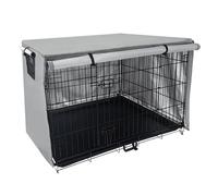 BaoFufc Funda impermeable para jaula de gato para perros pequeños al aire libre, caja de gato, cubierta portátil para jaula de mascotas, cubierta de jaula para perros, gris, 79 x 50,8 x 53 cm