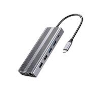 BaoFufc Hub USB C 3.0 Multi USB Splitter 12 Puertos Expansor Múltiples No Requiere Controlador Plug and for Play para PC para Laptop Estación de acoplamiento con Ethernet con puertos USB con