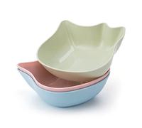 BaoFufc Juego de 3 cuencos para gatos, parte inferior antideslizante, para gatitos, cachorros, agua poco profunda, 5.1 x 4.7 x 1.6 pulgadas, material de polipropileno seguro, juego de 3 para gatos de