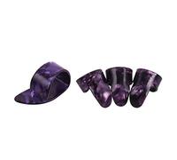 BaoFufc Juego de 4 púas de dedo para guitarra, púas, pulgar, protectores de uñas, herramienta para piezas de instrumentos de bajo, accesorios de púas de guitarra de madera, color morado
