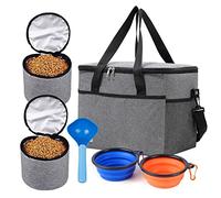 BaoFufc Juego de 6 bolsas de viaje para perros, kit de viaje para mascotas, incluye cuencos plegables, recipientes de alimentos, cuchara de golosinas para viajes, bolsa de viaje para perros, aprobada