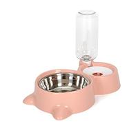 BaoFufc Juego de dispensador de agua y comida para perros, plato de acero inoxidable, soporte desmontable, comedero para mascotas, botella de agua, fuente de agua para mascotas, comedero automático y