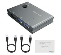 BaoFufc Lector de tarjetas conmutador USB 3.0 de 4 puertos, multipuertos, concentradores USB para dispositivo de ordenador, diseño metálico, USB 3.0, adaptadores multipuertos, conmutación USB