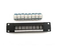 BaoFufc Panel óptico de 8 puertos soporta parte trasera sin blindaje con cableado codificado T568A/B para cables RJ45, montaje en pared, panel de 8 puertos, montaje en pared Keystone de 19 pulgadas