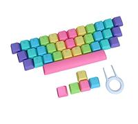 BaoFufc Rainbow - Juego de teclas de doble disparo de 39 teclas PBT para teclado mecánico para juegos con extractor de teclas, teclas Pbt, teclas de doble disparo, arco iris, 39 teclas