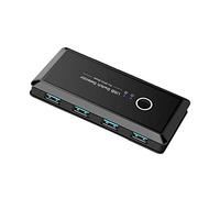 BaoFufc Selector de interruptor USB 2 ordenadores compartiendo 4 dispositivos USB USB 3.0 adaptador concentrador conmutador para mouse, teclado, escáner, impresora, escáner