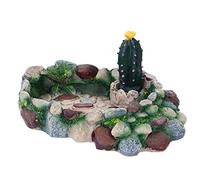 BaoFufc Tazón de terrario para alimentación de gusanos, plato de resina para rana, serpiente, tortuga, plato de agua, piedra