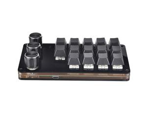 BaoFufc - Teclado mecánico macro de 14 teclas con diseño de 3 botones, teclado macro programable profesional para juegos de edición de teclado