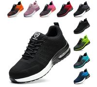 Baofular Zapatos de Seguridad Hombre Mujer Calzado de Seguridad Ligero Comodo Zapatillas de Seguridad con Punteras de Acero Transpirable Antideslizante Negro Blanco 46 EU 280