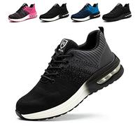 Baofular Zapatos de Seguridad Hombre Mujer Calzado de Seguridad Ligero Comodo Zapatillas de Seguridad con Punteras de Acero Transpirable Antideslizante Gris 46 EU 280