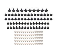 BAOFUYA 140 Narices de Seguridad Negras, Narices de Plástico para Animales de Peluche, Suministros para Hacer Muñecas con 70 Arandelas para Juguetes de Peluche, Manualidades (plástico)