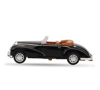 BAOFUYA Aloy Classic Car Roadster, Modelo de Automóvil con Treinta Blanca con Luces de Música, Vehículo de Juguete de Retroceso para Niños y Coleccionistas (BLACK)