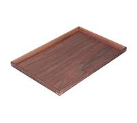 BAOFUYA Bandeja de Madera de Nogal, de Servicio de Nogal Negro de Primera Calidad para té, café, Desayuno en la Cama, Diseño Cuadrado Grande y Versátil para el Hogar y las Reuniones (M)