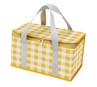 BAOFUYA Bolsa de Ajuste de Refrigerador Impermeable Portátil para Picnic, Modelos de Bolsas Aisladas de Gran Capacidad para Alimentos Al Aire Libre y Tiendas de Bebidas (Amarillo y Blanco)