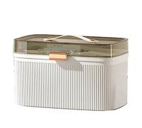 BAOFUYA Caja de Almacenamiento de Medicamentos Caja Médica Portátil de Doble Capa Plástico Transparente para la Familia Verde (WHITE)