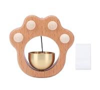 BAOFUYA Campana Magnética para Puerta, Campana de Madera con Patas de Gato, Campanilla de Comerciante, Campanas de Puerta de Latón Hechas a Mano para Casa, Oficina, Cabina, Tienda RV (roble 2)