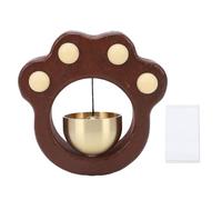 BAOFUYA Campana Magnética para Puerta, Campana de Madera con Patas de Gato, Campanilla de Comerciante, Campanas de Puerta de Latón Hechas a Mano para Casa, Oficina, Cabina, Tienda RV (roble)