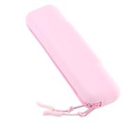 BAOFUYA Case de Lápiz de Silicona Almacenamiento Gran Capacidad, Bolsa Viaje Duradera y a Prueba Fugas para Suministros Maquillaje Bolígrafos, Diseño Compacto con Anillo Extracción sin (Rosa